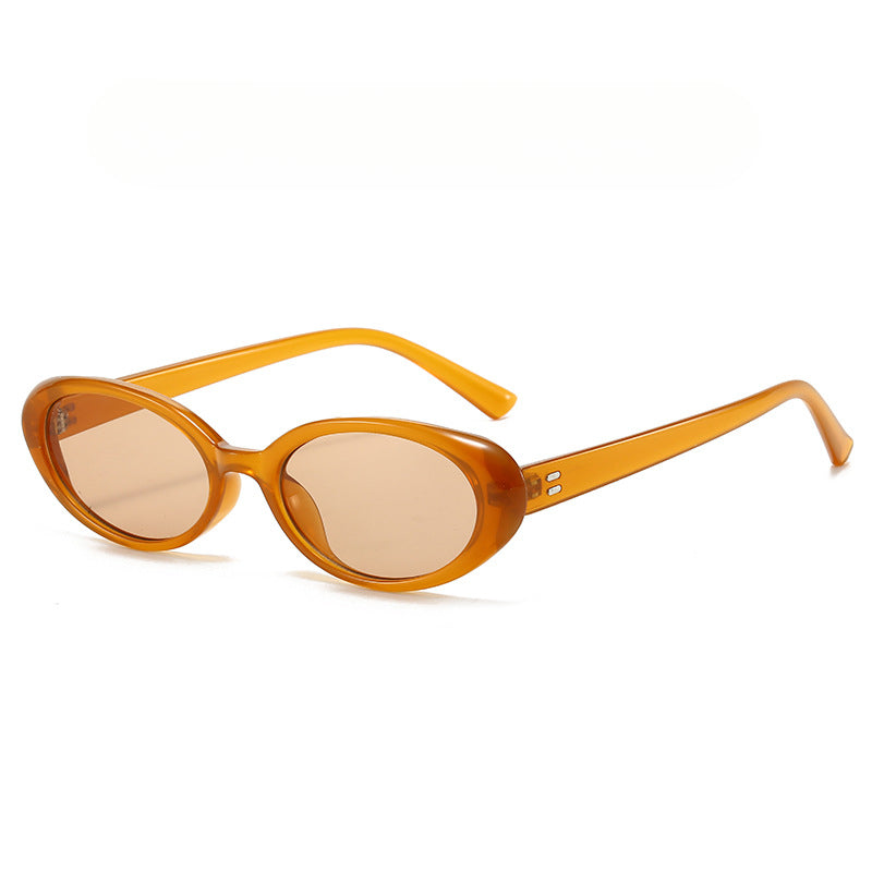 5 pairs Uv Protection Retro Oval Small Frame Sunglasses Women's Trend Hot Sunglasses
