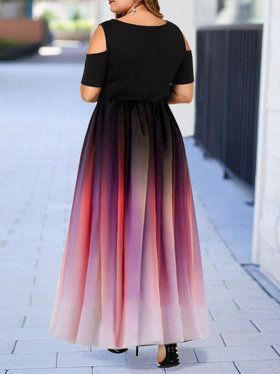 Party Dress Dress Slim Sexy Gradient Off-Shoulder Plus Size Women's Dress Long Skirt