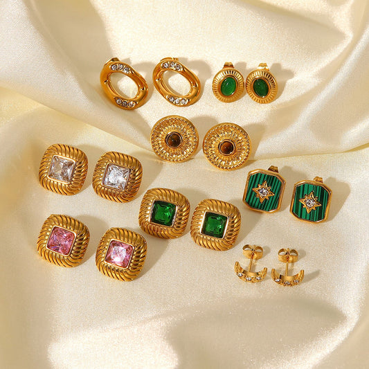 5pcs Niche Earrings Vintage Studs Do Not Fade Earrings Accessories