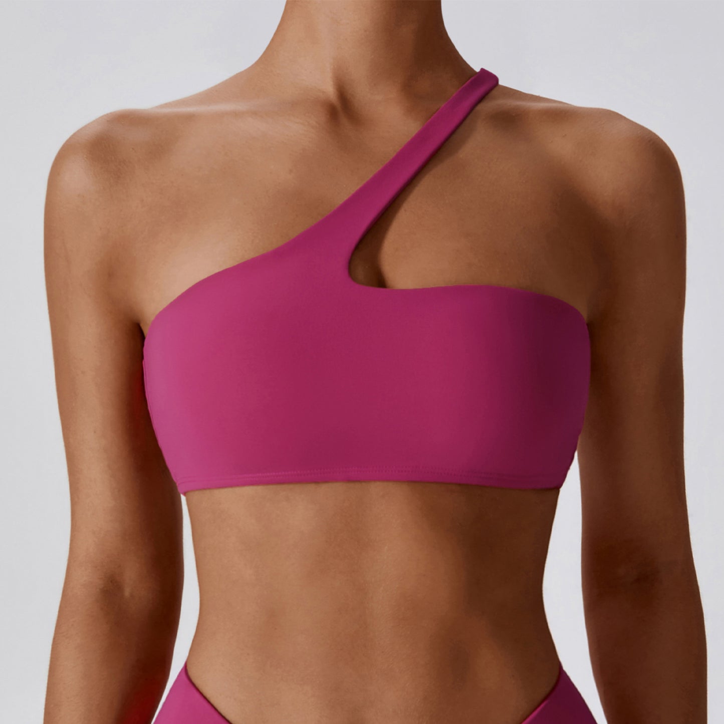 Oblique Single Shoulder Naked Yoga Bra Running Sports Underwear Quick Dry Beauty Back Fitness Yoga Clothes