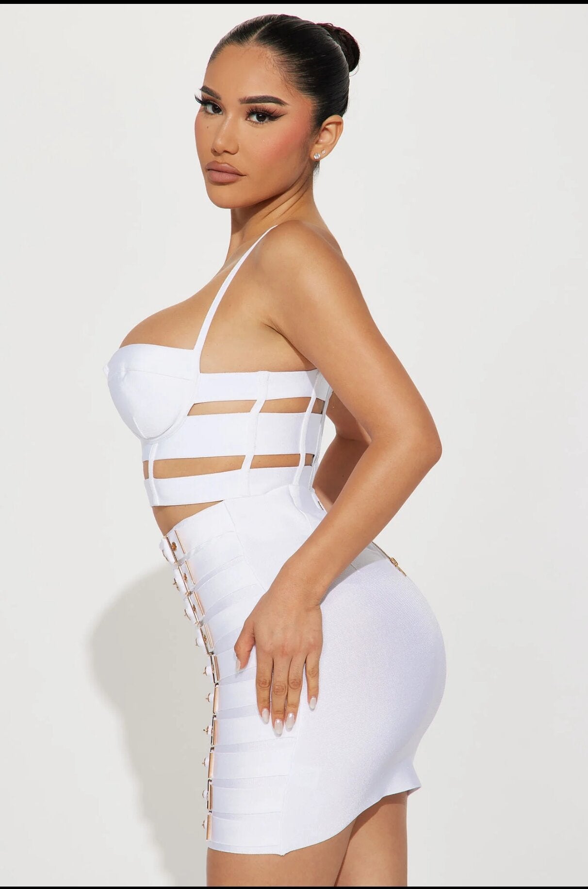 Punk Bandage Dress Outfit Sexy Halter Skirt Club Outfit