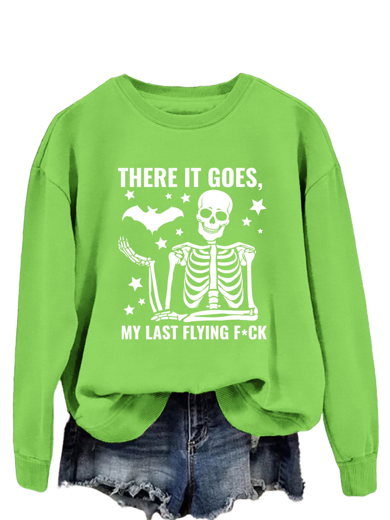 Print There It Goes Comfortable All-In-One Pullover Hoodie Autumn Fashion Long-Sleeved Shirt