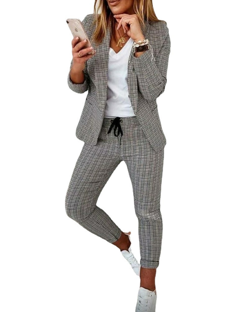 New plaid casual suit suit for women