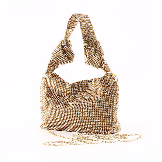 Elegant Hand-Knotted Rhinestone Evening Bag: The King of Diamond Dinner Bag for a Dazzling Night Out