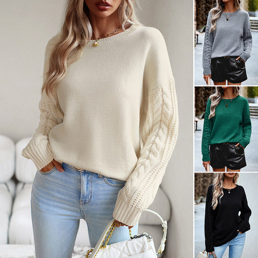 Crewneck Sweater Female New Autumn And Winter Women's Long-Sleeved Sweater Top