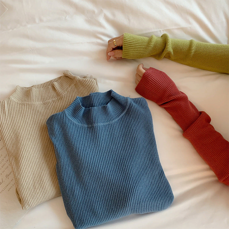 Sweater Women New Autumn And Winter Long Sleeves In The Neck With Slim Version Of The Base Shirt Half Turtleneck Pullover Knitwear