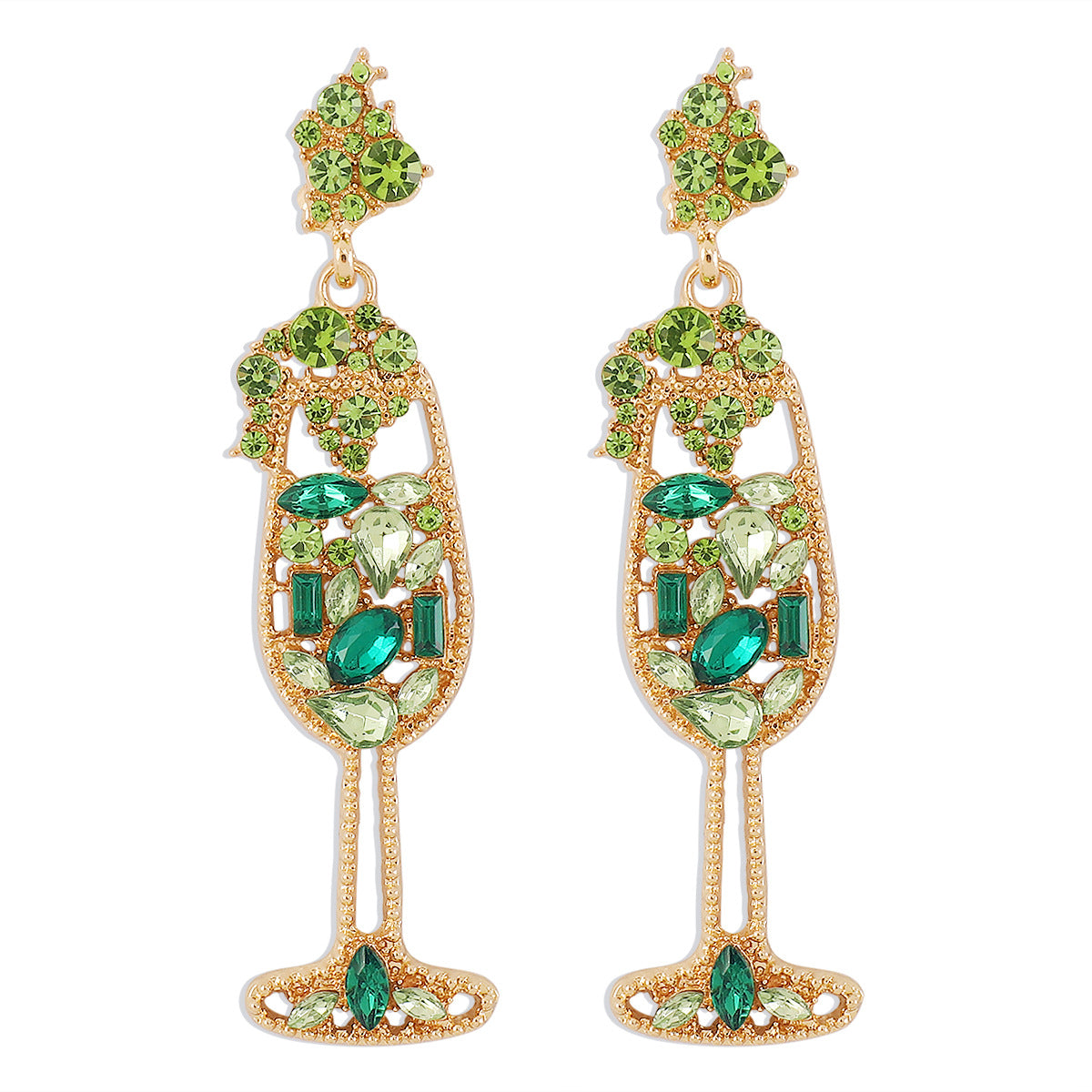 Fashion New Personality Trend Tall Cup Earrings Creative Design Geometric Diamond Earrings