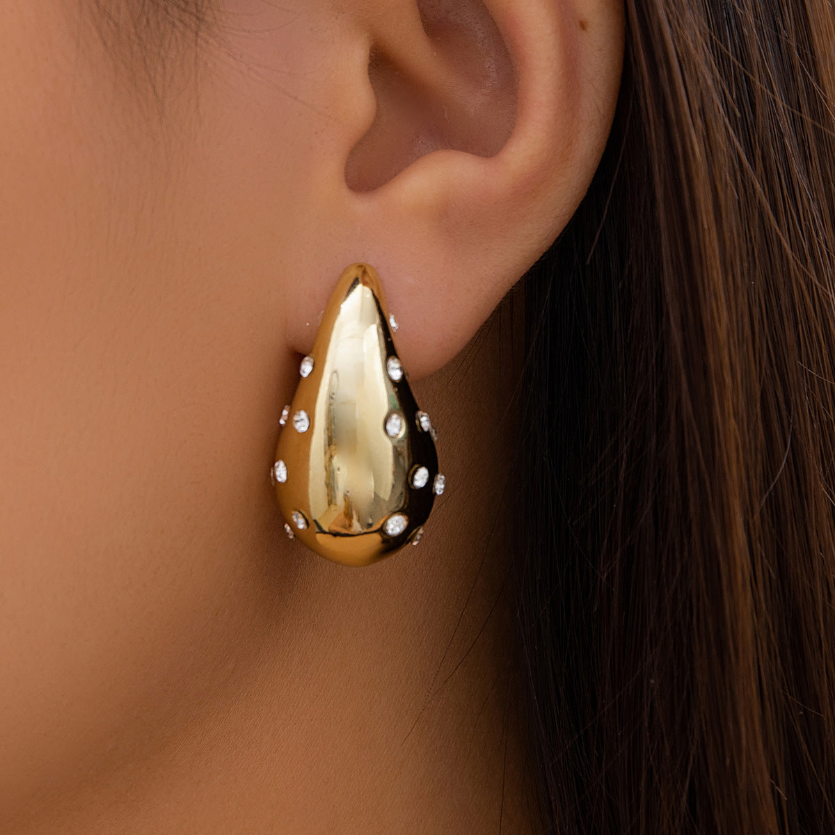 5 pairs Vintage Comma Teardrop Punk Style Earrings Niche Simple Smooth Hanging Drop Earrings