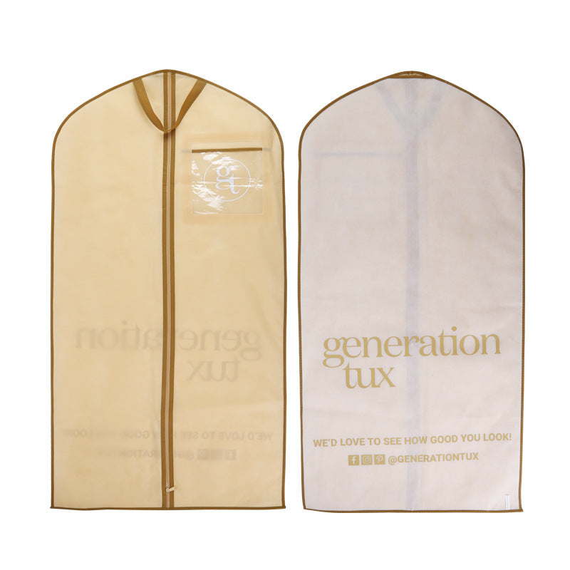 Non-woven Suit Dust Cover Clothing Storage Bag Clothing Dust Cover Hand Hanging Bag Logo Can Be Printed on Suit Bag