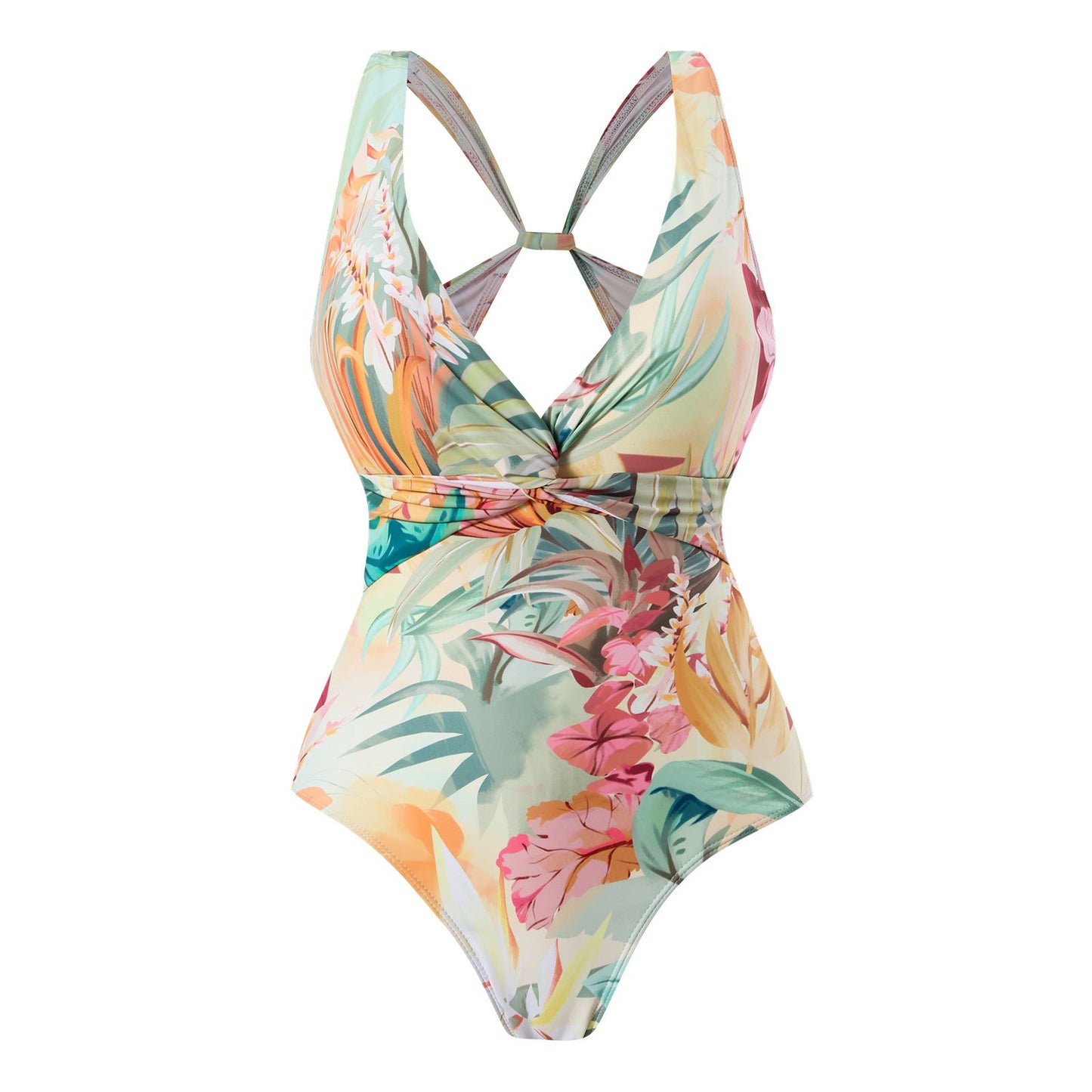 New One-Piece Swimwear For Women Conservative Slimming Retro Printed Swimwear