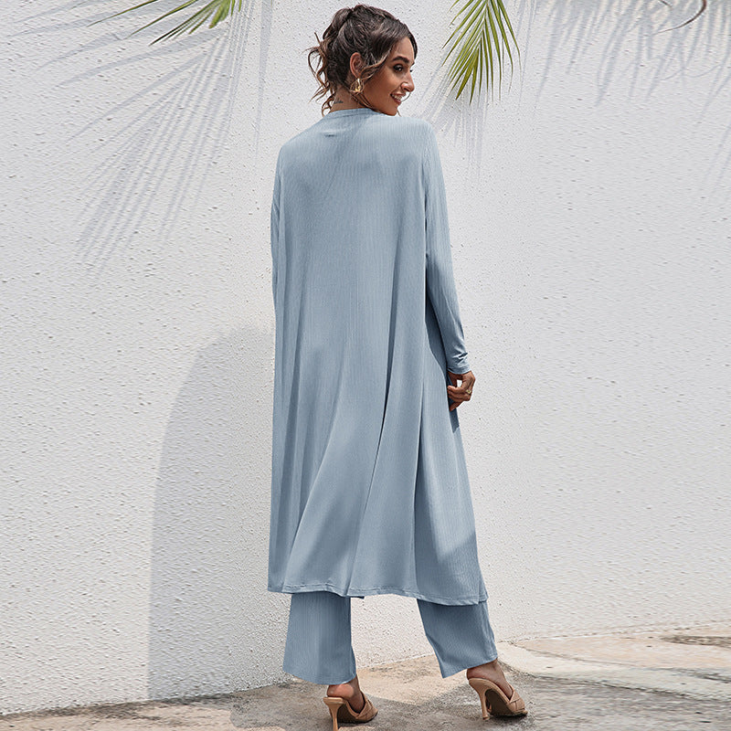 Women's Relaxed Fashion Temperament Vest Wide Leg Three-Piece Set