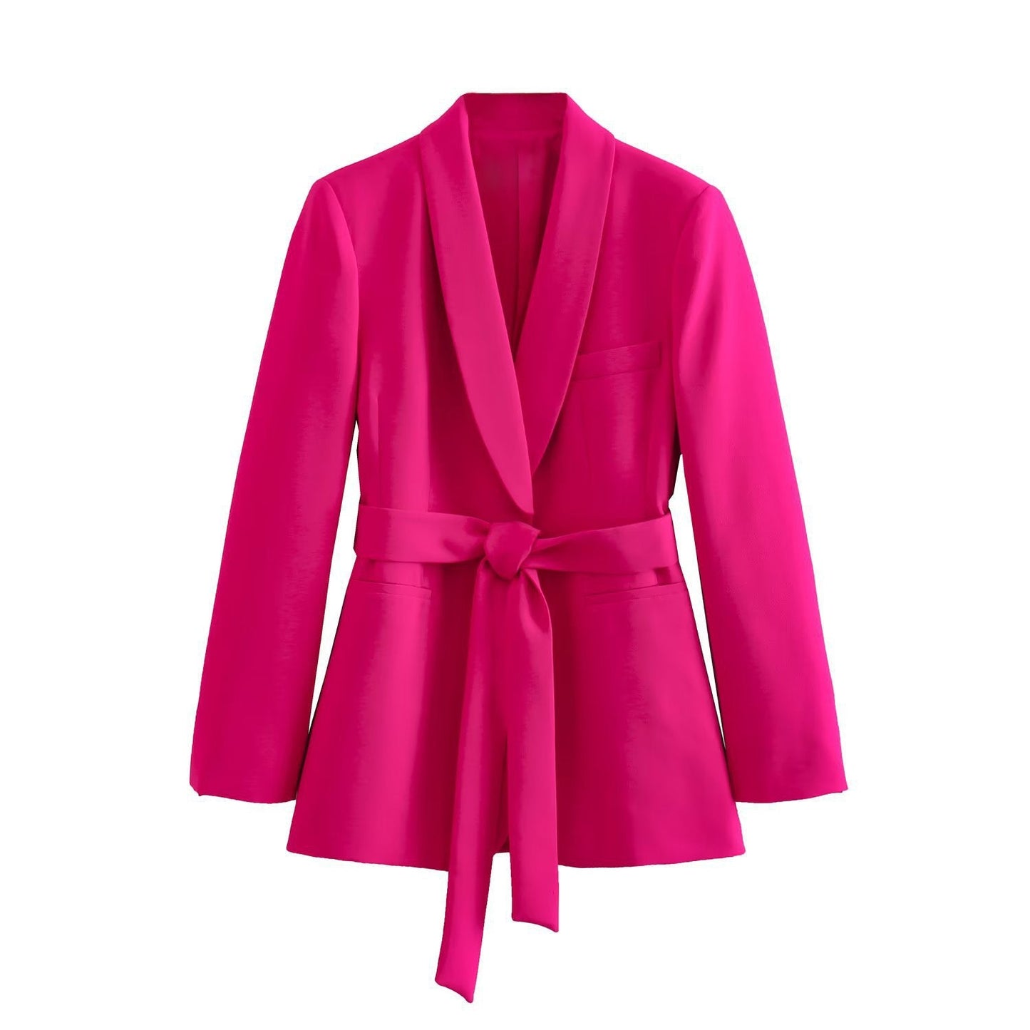 Spring Women With Belt Casual Suit Jacket + Pants Suit