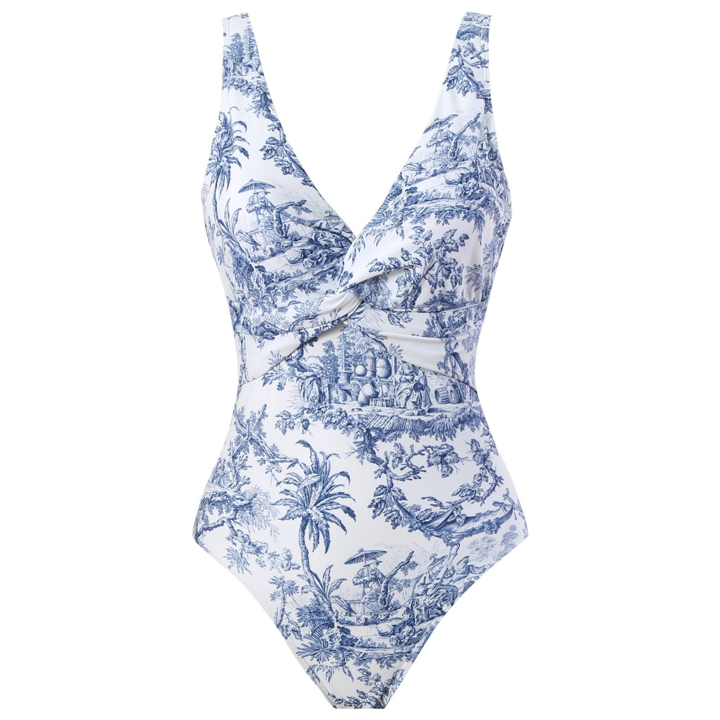 New One-Piece Swimwear For Women Conservative Slimming Retro Printed Swimwear