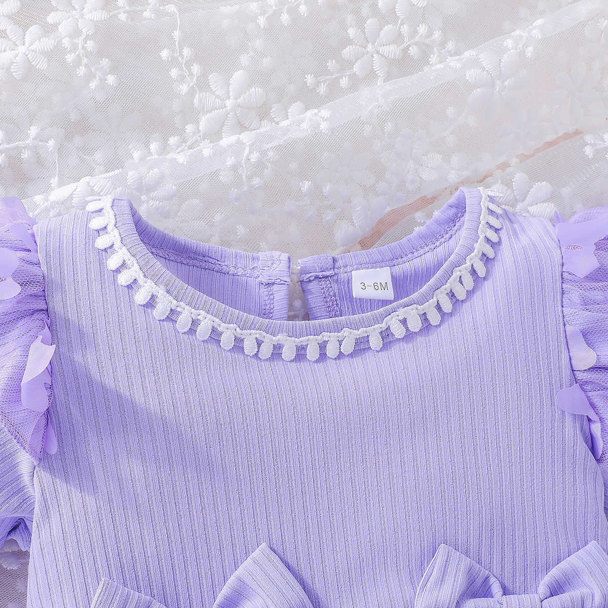 0-2 Years Old Baby Spring And Autumn Triangle Dress Girl Baby Sweet Long-Sleeved Onesie Children's Baby Crawling Suit