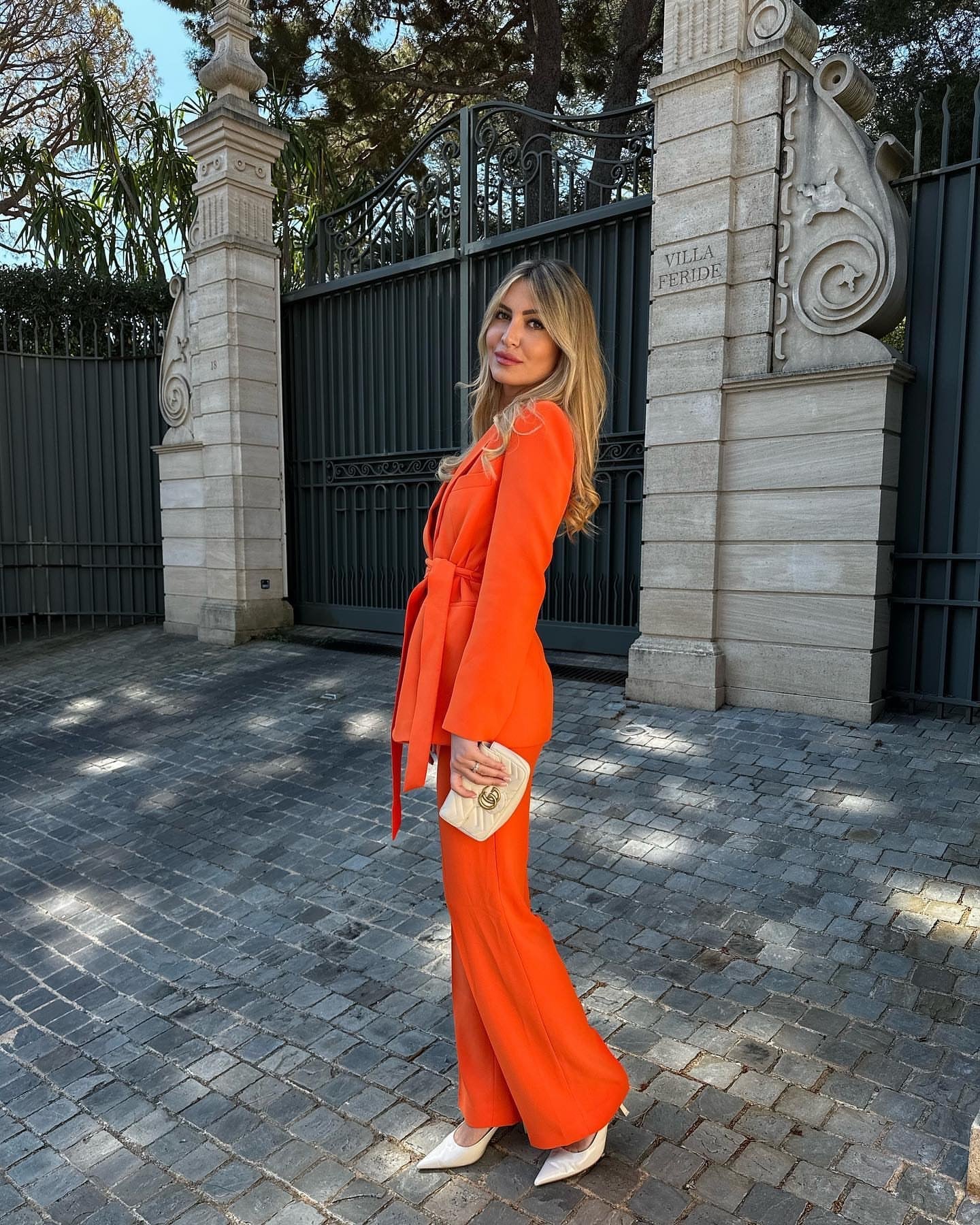 Spring Women With Belt Casual Suit Jacket + Pants Suit
