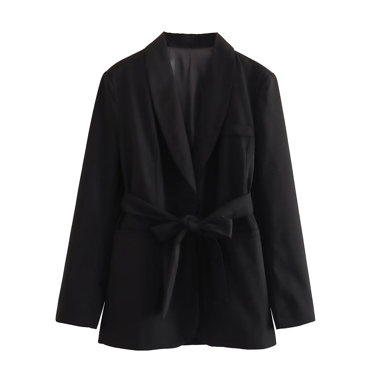 Spring Women With Belt Casual Suit Jacket + Pants Suit