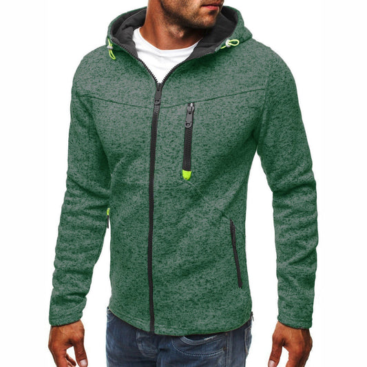 Autumn And Winter Men's Sports Leisure Jacquard Hoodie Fleece Cardigan Hoodie