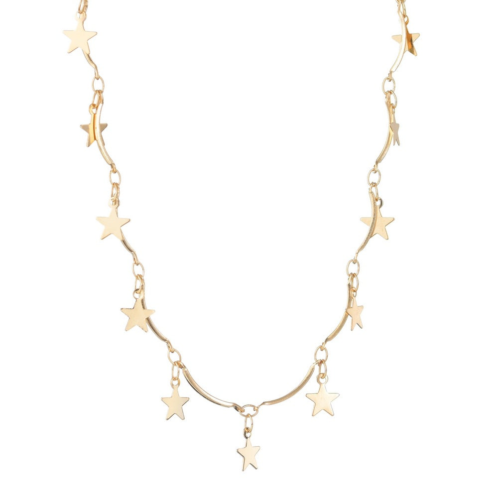 5 pcs Fashion Star Five-Pointed Star Necklace Women's Vintage Collarbone Chain Accessories