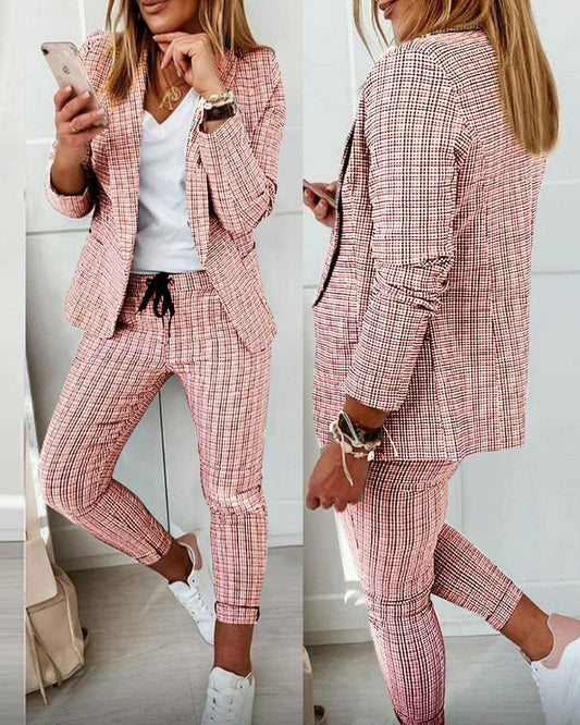 New plaid casual suit suit for women