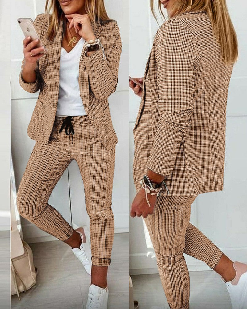 New plaid casual suit suit for women