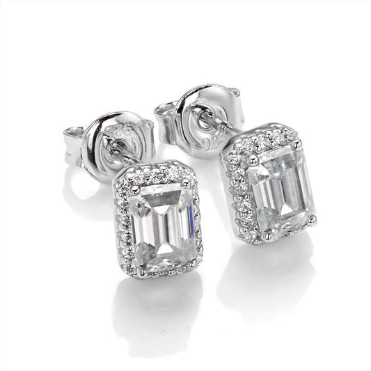 Luxury Drop-Shaped 0.5 Carat Mossan Diamond Earrings Women's S925 Sterling Silver Micro-Earrings