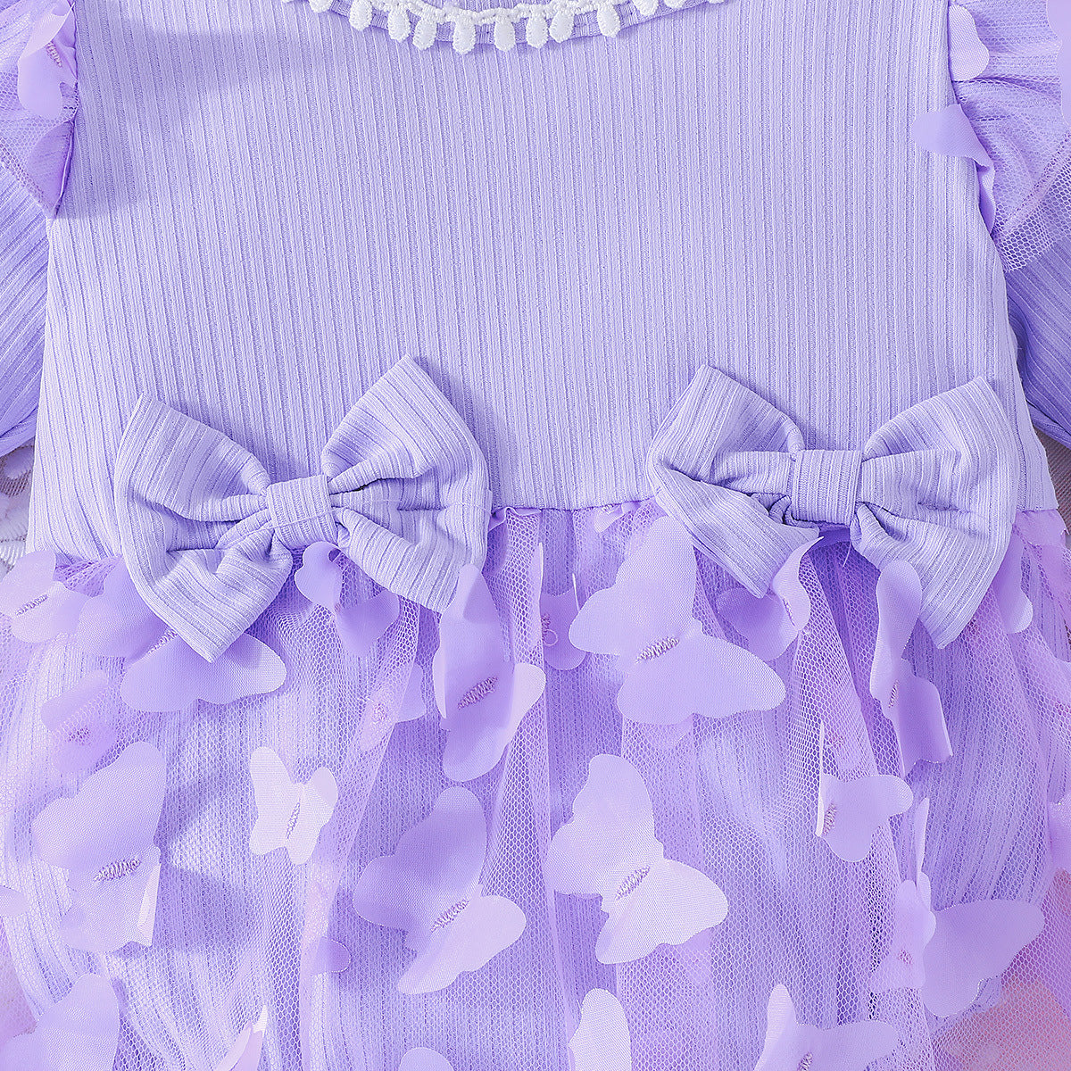 0-2 Years Old Baby Spring And Autumn Triangle Dress Girl Baby Sweet Long-Sleeved Onesie Children's Baby Crawling Suit