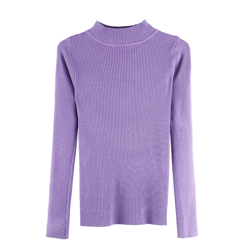 Sweater Women New Autumn And Winter Long Sleeves In The Neck With Slim Version Of The Base Shirt Half Turtleneck Pullover Knitwear