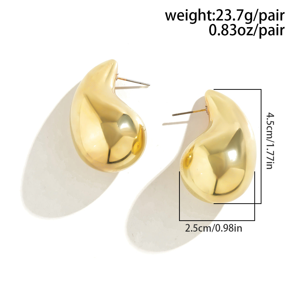 5 pairs Vintage Comma Teardrop Punk Style Earrings Niche Simple Smooth Hanging Drop Earrings