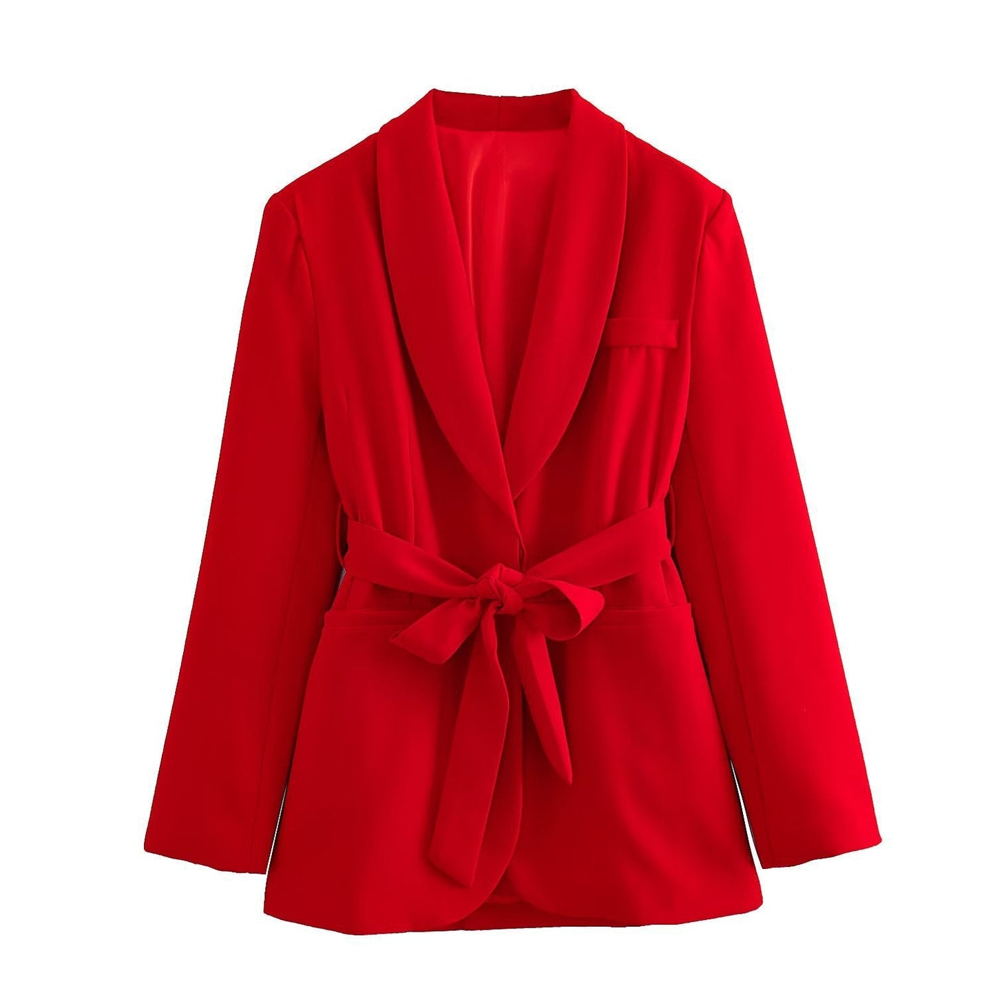 Spring Women With Belt Casual Suit Jacket + Pants Suit