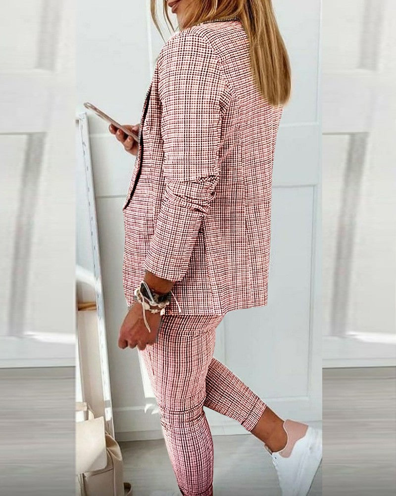 New plaid casual suit suit for women