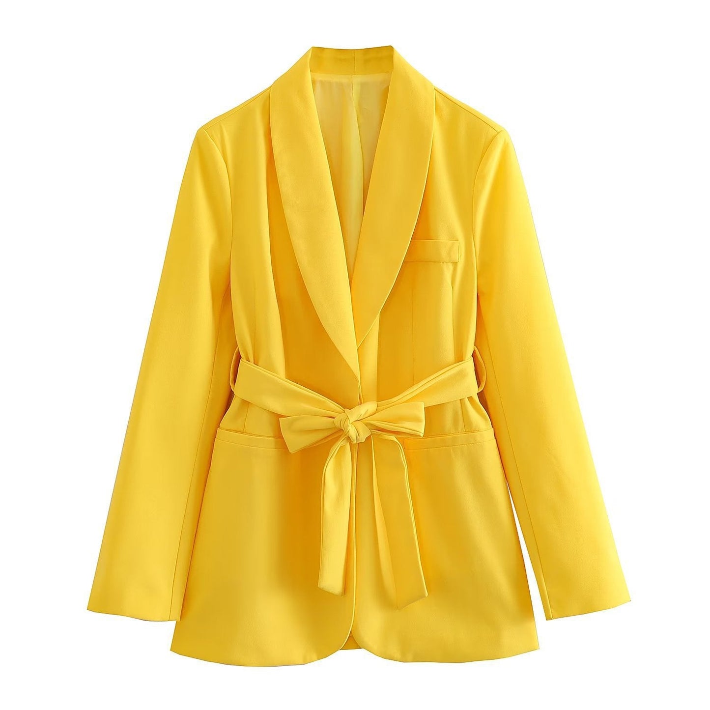 Spring Women With Belt Casual Suit Jacket + Pants Suit