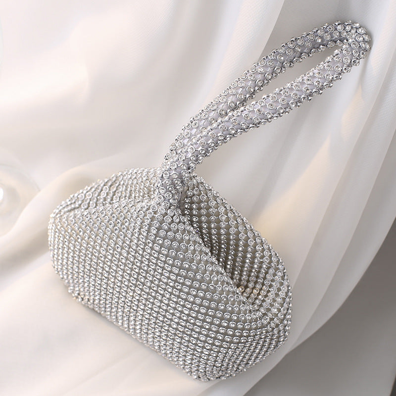 Pure Handmade Rhinestone Mine Night Bag Portable Banquet Bag and Exquisite Hand-Held Female Handbag