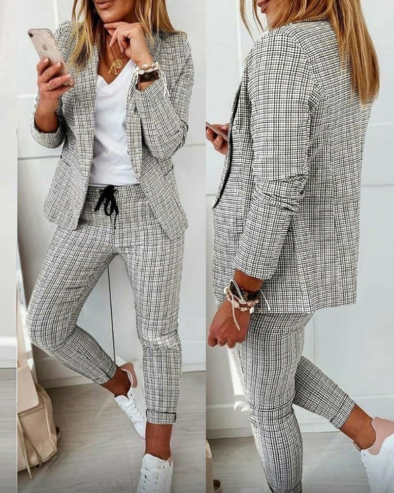 New plaid casual suit suit for women