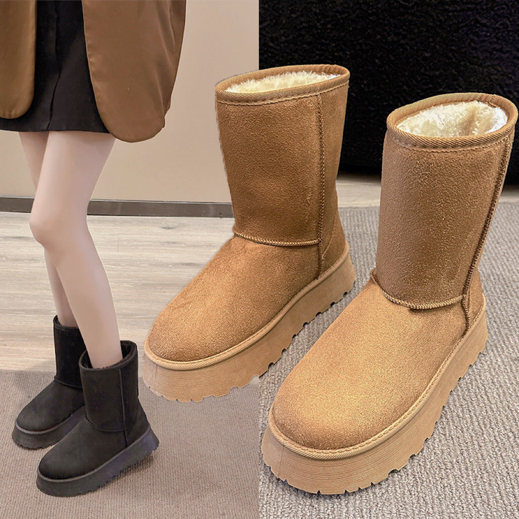 Winter New Snow Boots for Women Large Size Basic Classic Couple Non-slip Waterproof High Cotton Boots