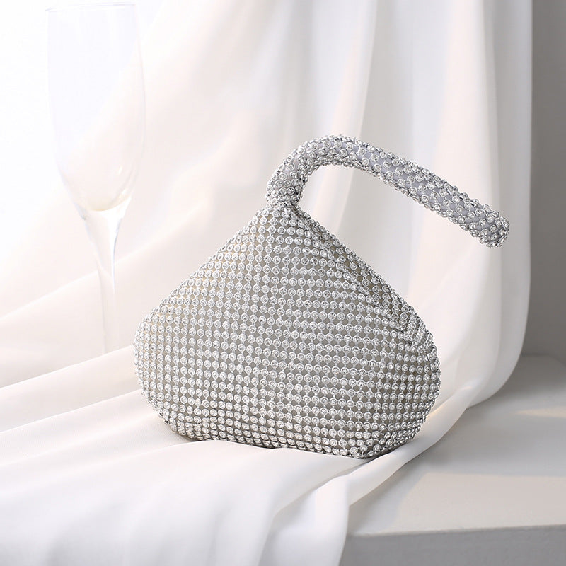 Pure Handmade Rhinestone Mine Night Bag Portable Banquet Bag and Exquisite Hand-Held Female Handbag