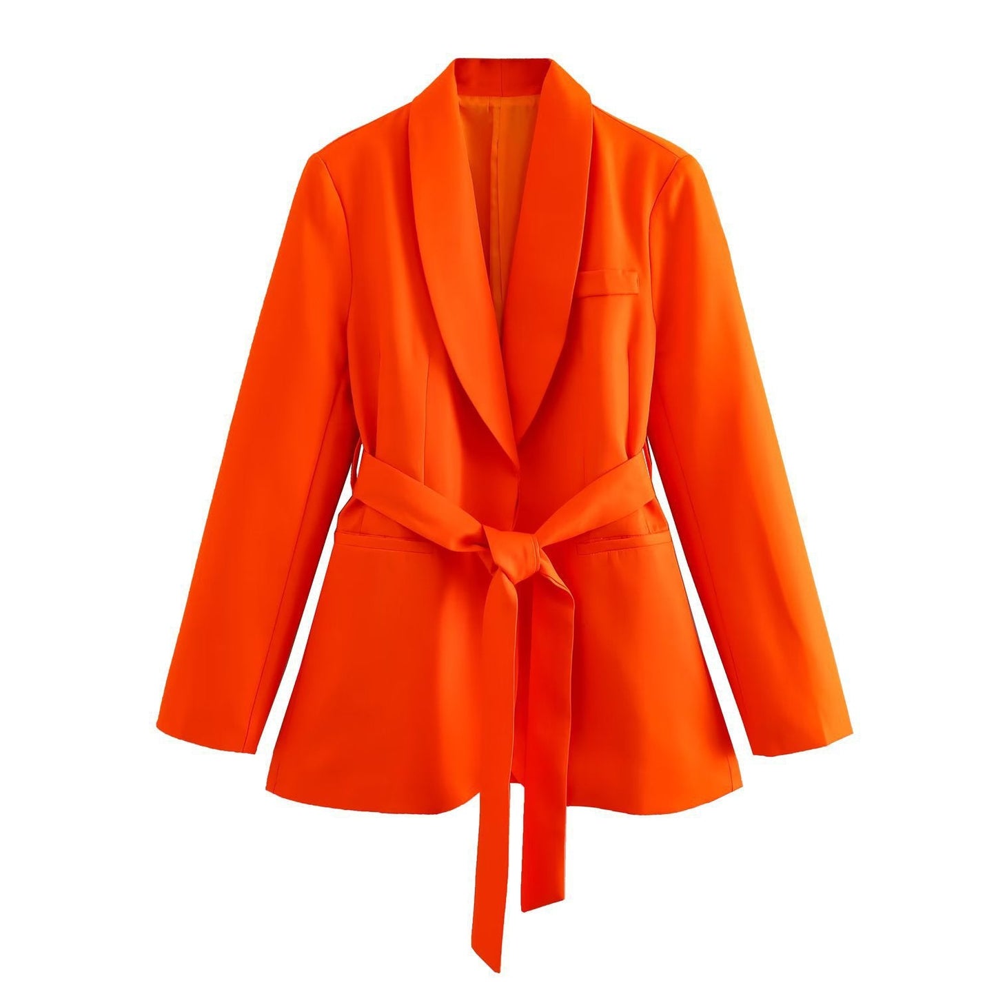 Spring Women With Belt Casual Suit Jacket + Pants Suit