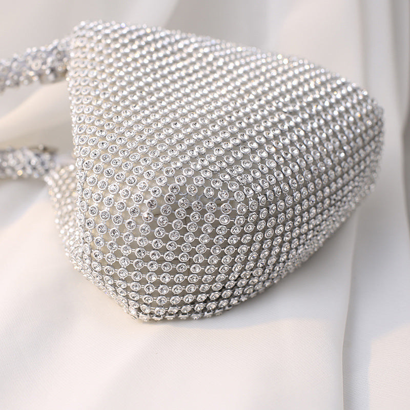 Pure Handmade Rhinestone Mine Night Bag Portable Banquet Bag and Exquisite Hand-Held Female Handbag