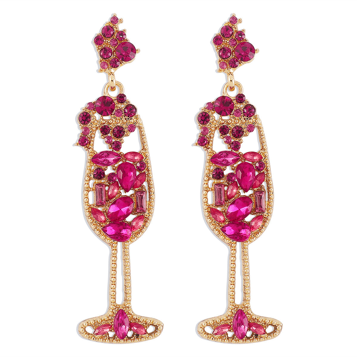 Fashion New Personality Trend Tall Cup Earrings Creative Design Geometric Diamond Earrings